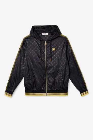 Fila Homme Dublin Hooded Wind Giletse 001 Noir / Gold Fila France OXS-640875